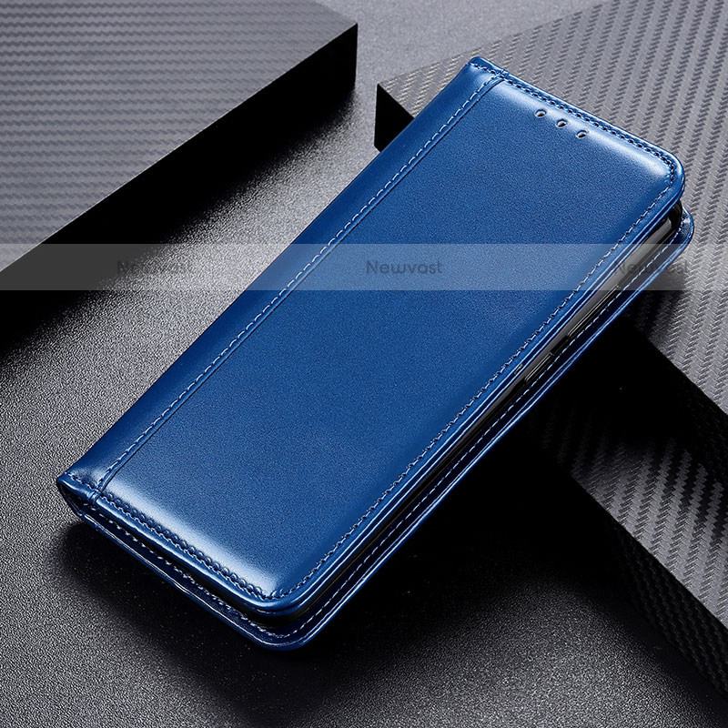 Leather Case Stands Flip Cover Holder M03L for Motorola Moto G10 Power Blue