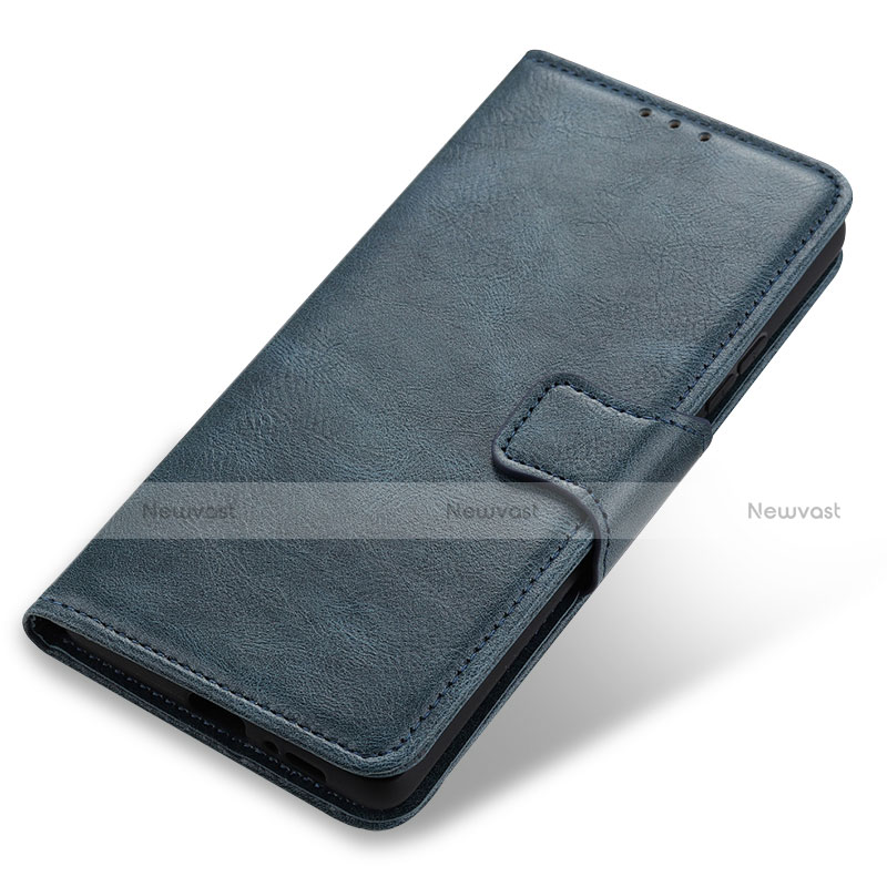 Leather Case Stands Flip Cover Holder M03L for Motorola Moto G41 Blue