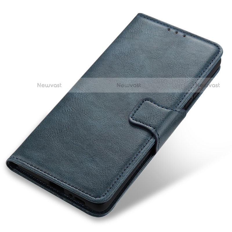 Leather Case Stands Flip Cover Holder M03L for Motorola Moto G51 5G Blue