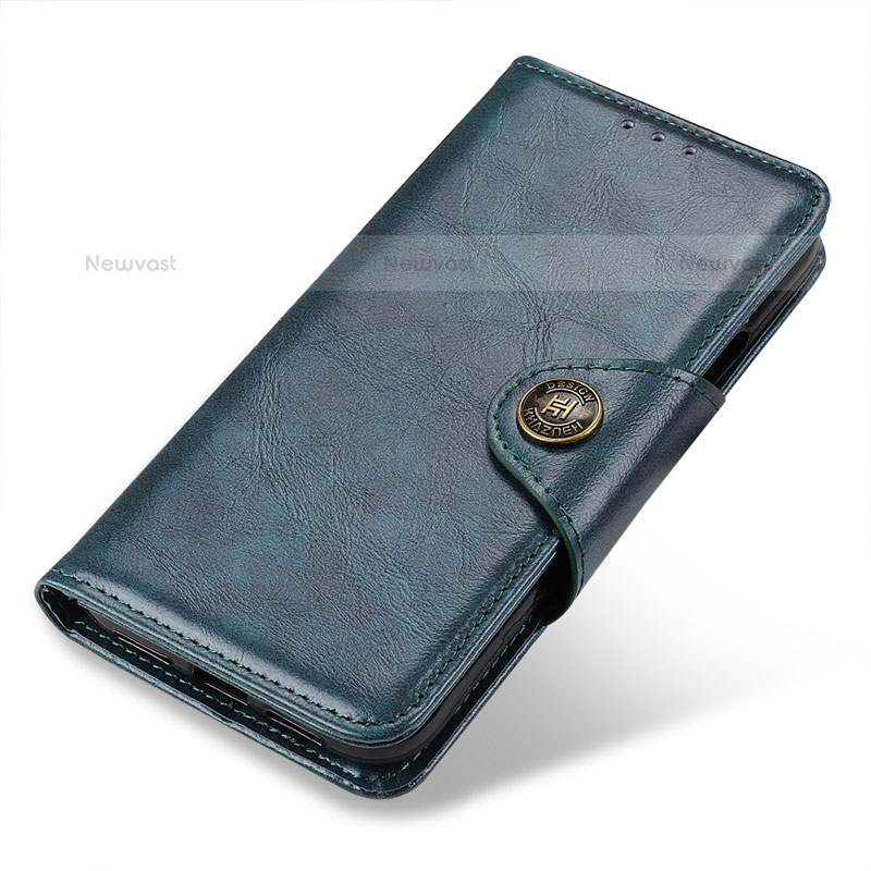 Leather Case Stands Flip Cover Holder M03L for Samsung Galaxy S22 Ultra 5G Blue