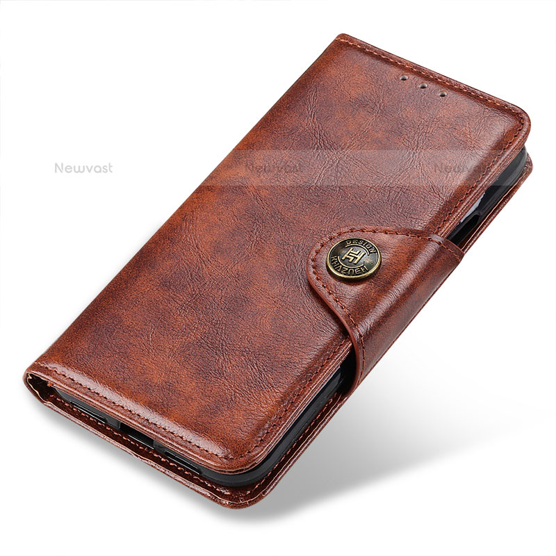 Leather Case Stands Flip Cover Holder M03L for Samsung Galaxy S22 Ultra 5G Light Brown
