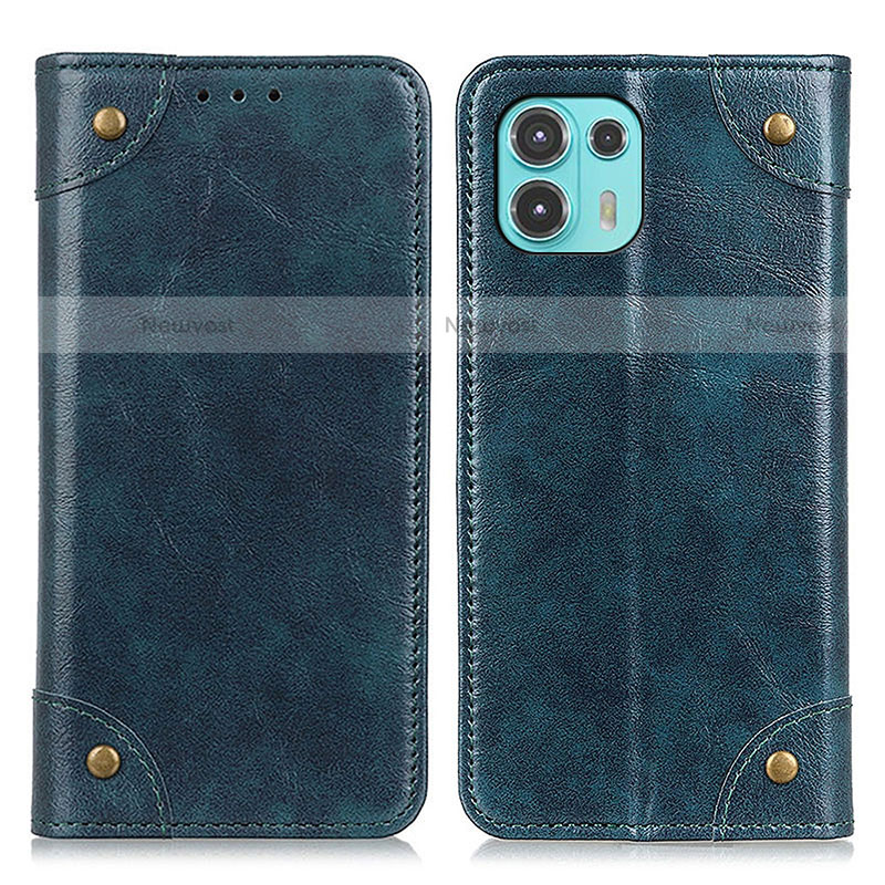 Leather Case Stands Flip Cover Holder M04L for Motorola Moto Edge 20 Lite 5G Blue