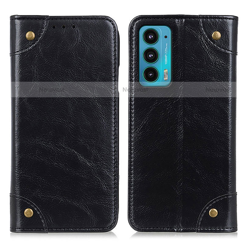 Leather Case Stands Flip Cover Holder M04L for Motorola Moto Edge Lite 5G Black