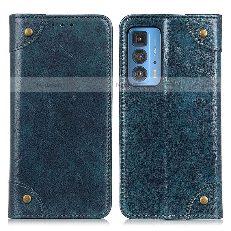 Leather Case Stands Flip Cover Holder M04L for Motorola Moto Edge S Pro 5G Blue