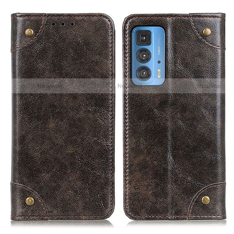 Leather Case Stands Flip Cover Holder M04L for Motorola Moto Edge S Pro 5G Bronze