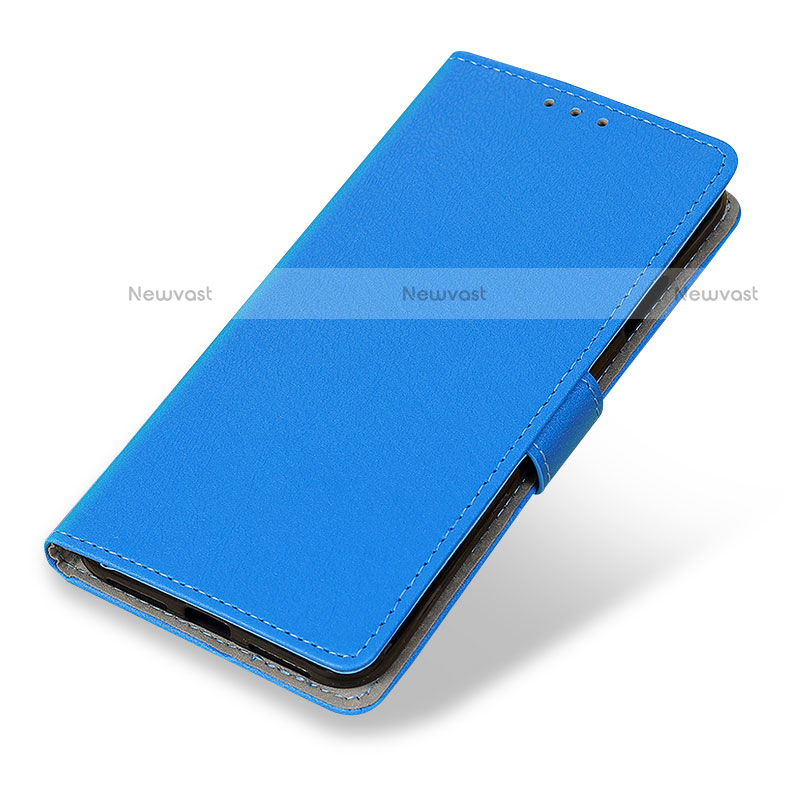 Leather Case Stands Flip Cover Holder M04L for Motorola Moto G200 5G Blue