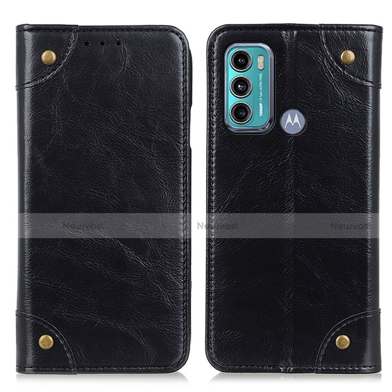 Leather Case Stands Flip Cover Holder M04L for Motorola Moto G40 Fusion Black