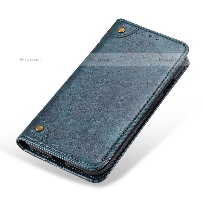 Leather Case Stands Flip Cover Holder M04L for Samsung Galaxy M32 5G Blue