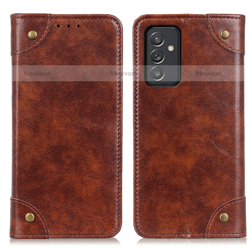 Leather Case Stands Flip Cover Holder M04L for Samsung Galaxy Quantum2 5G Brown