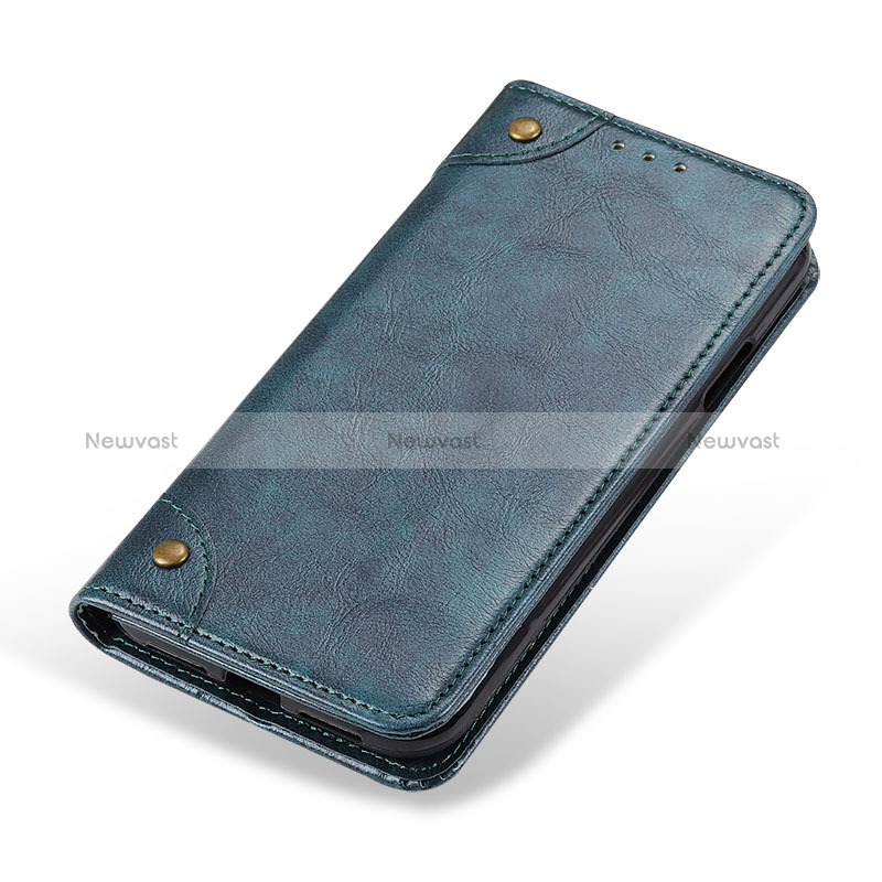 Leather Case Stands Flip Cover Holder M04L for Xiaomi Poco M3 Blue