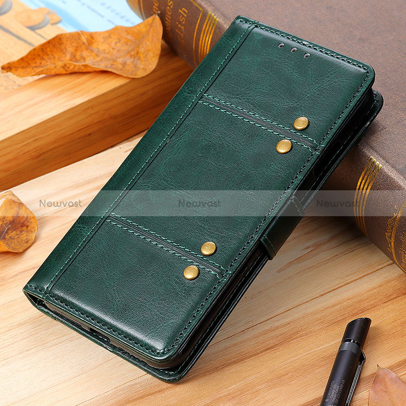 Leather Case Stands Flip Cover Holder M04L for Xiaomi Redmi Note 8 (2021) Green
