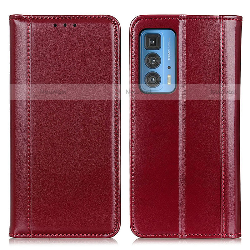 Leather Case Stands Flip Cover Holder M05L for Motorola Moto Edge S Pro 5G Red