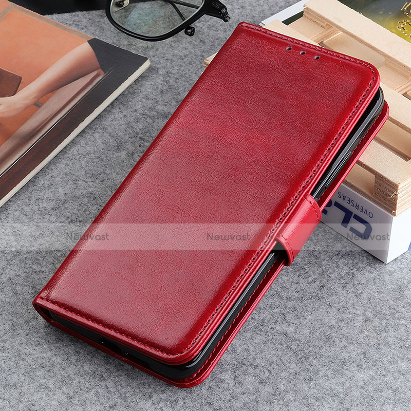 Leather Case Stands Flip Cover Holder M05L for Motorola Moto G41 Red