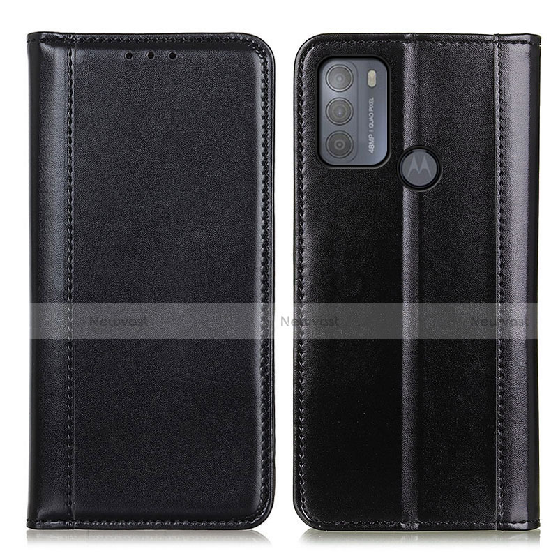 Leather Case Stands Flip Cover Holder M05L for Motorola Moto G50 Black
