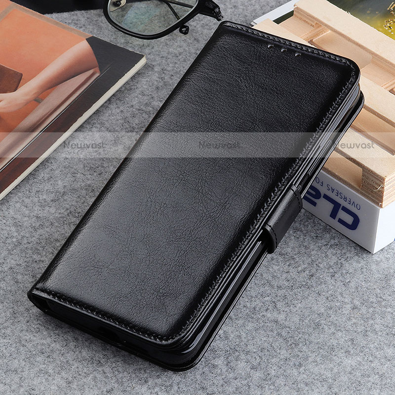 Leather Case Stands Flip Cover Holder M05L for Motorola Moto G51 5G Black