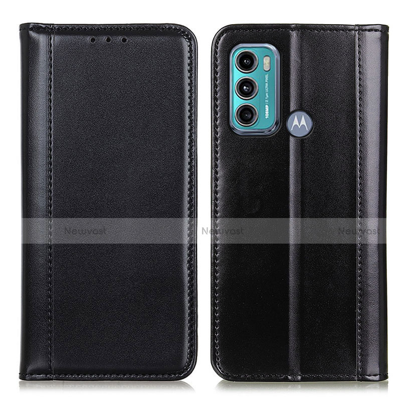 Leather Case Stands Flip Cover Holder M05L for Motorola Moto G60 Black