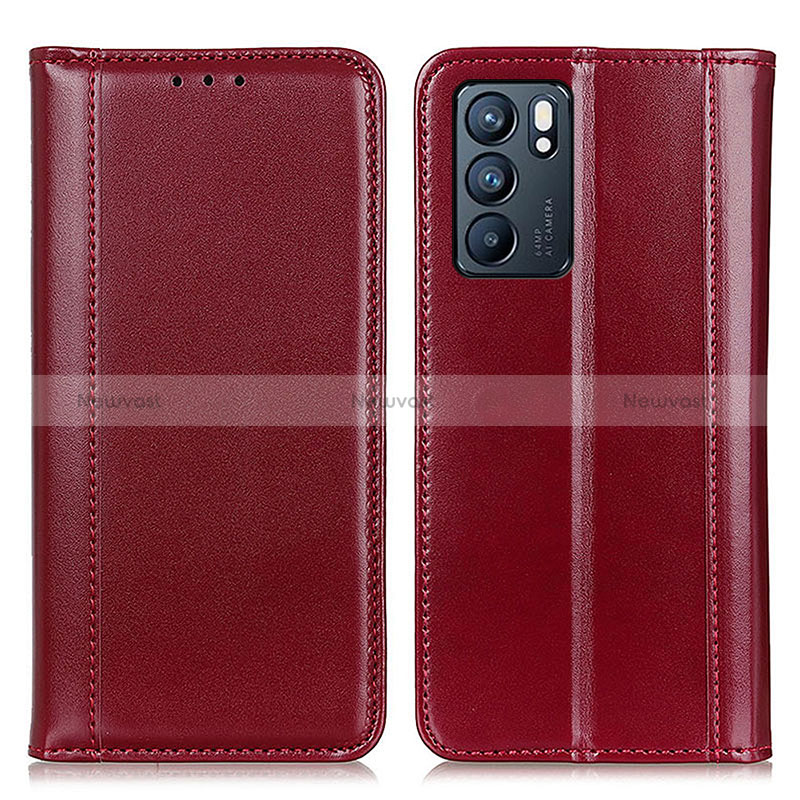 Leather Case Stands Flip Cover Holder M05L for Oppo Reno6 5G