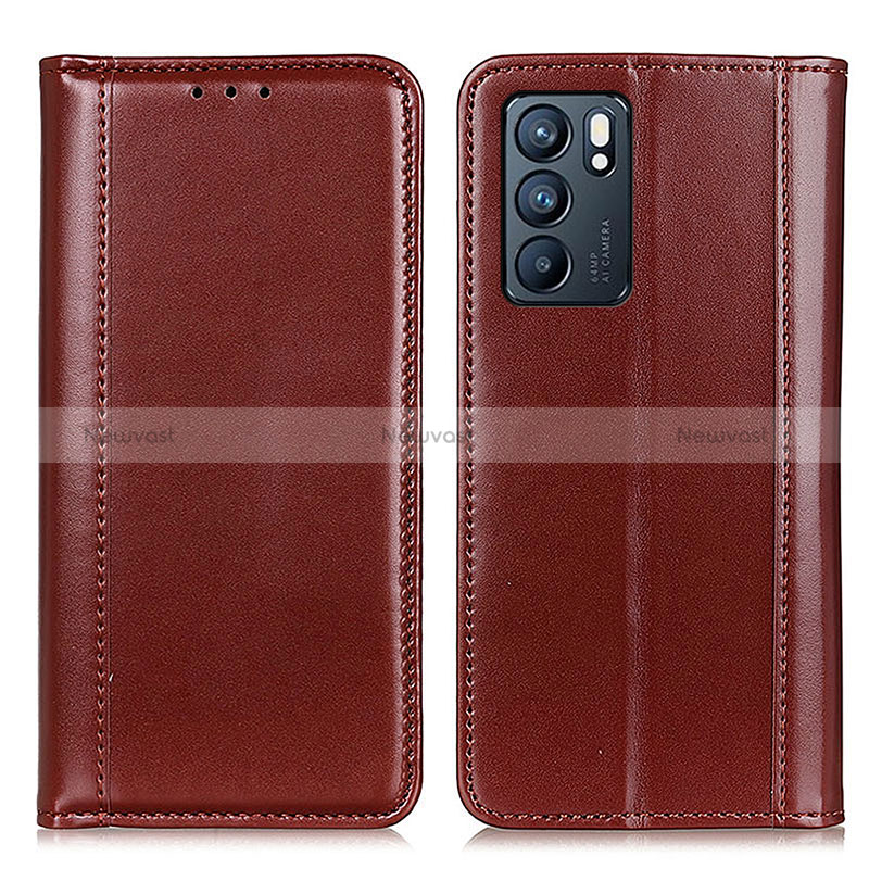 Leather Case Stands Flip Cover Holder M05L for Oppo Reno6 5G