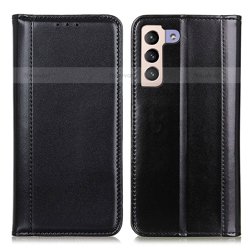 Leather Case Stands Flip Cover Holder M05L for Samsung Galaxy S21 5G Black