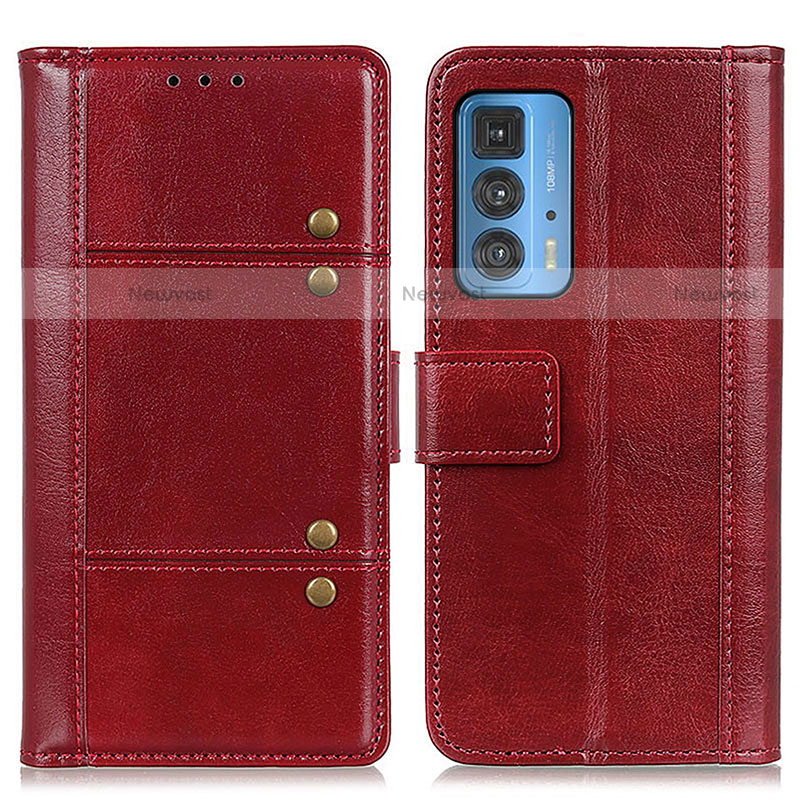 Leather Case Stands Flip Cover Holder M06L for Motorola Moto Edge S Pro 5G Red