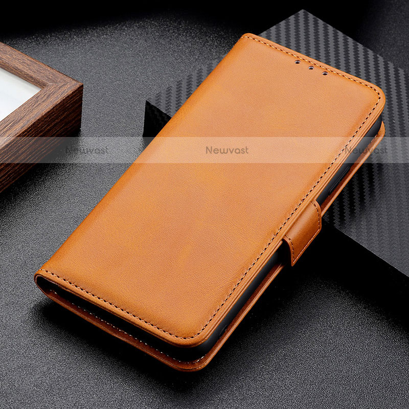 Leather Case Stands Flip Cover Holder M06L for Motorola Moto G31 Light Brown