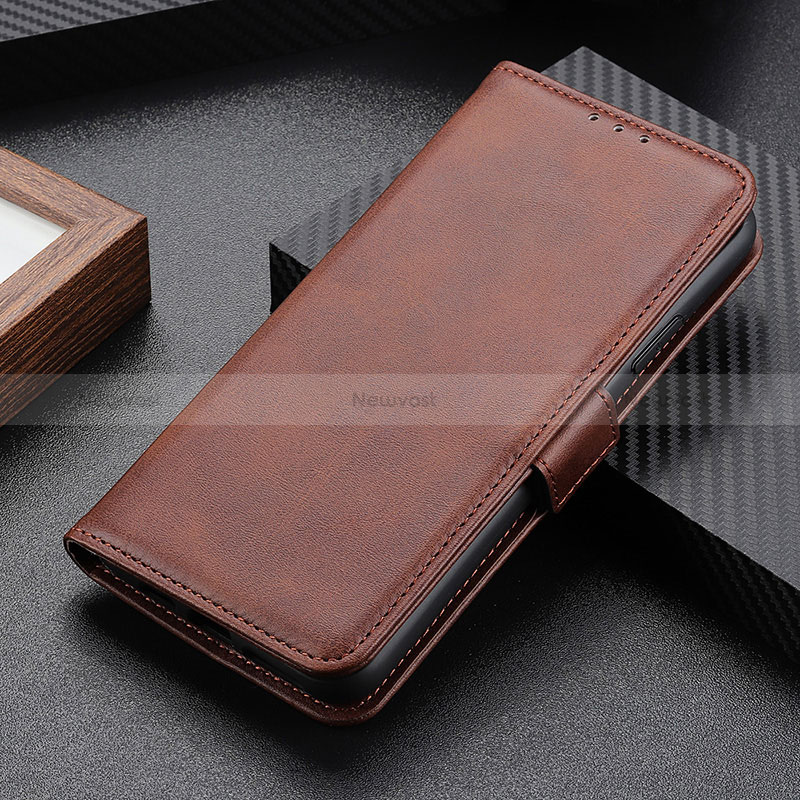 Leather Case Stands Flip Cover Holder M06L for Nothing Phone 1 Brown