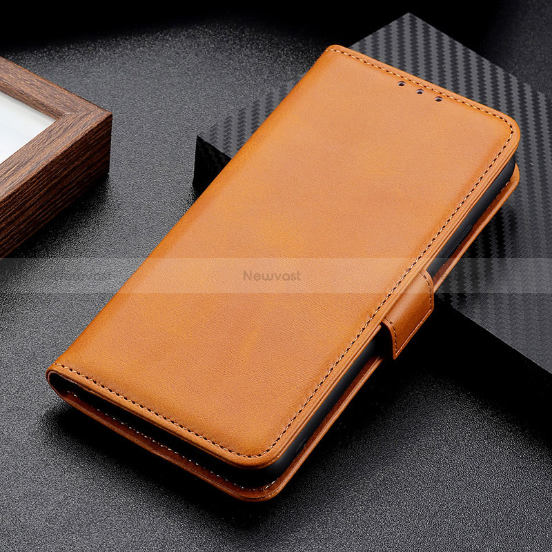 Leather Case Stands Flip Cover Holder M06L for Nothing Phone 1 Light Brown