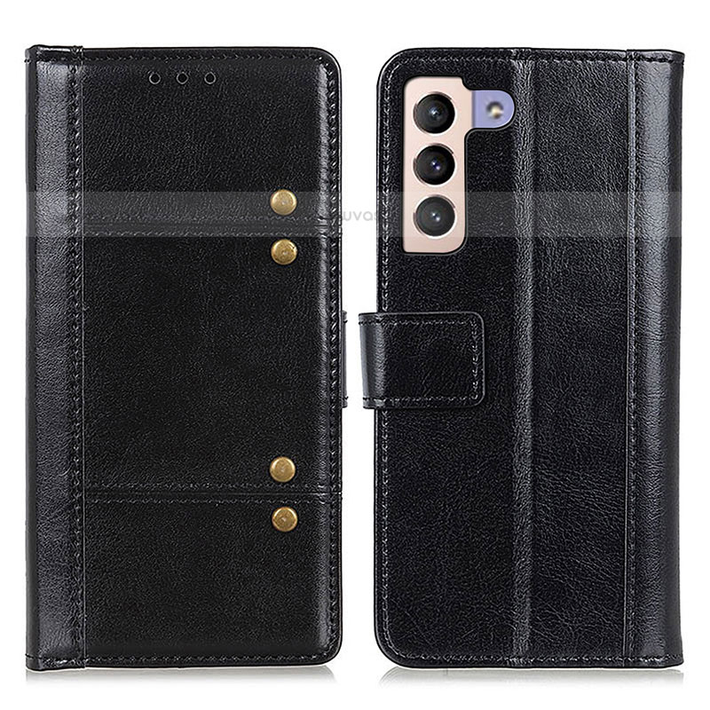 Leather Case Stands Flip Cover Holder M06L for Samsung Galaxy S21 5G Black
