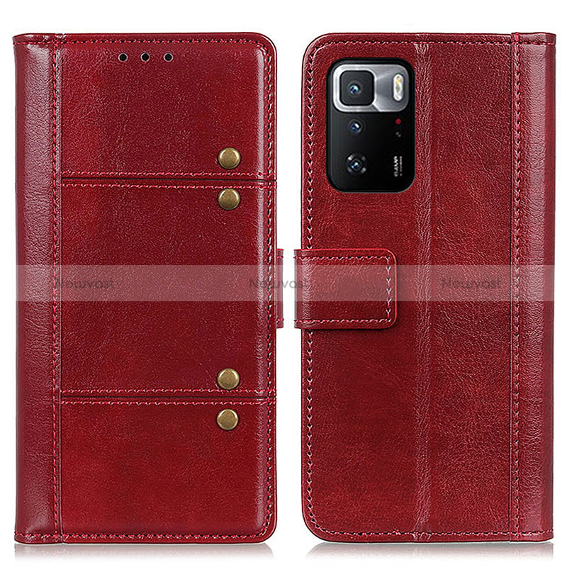 Leather Case Stands Flip Cover Holder M06L for Xiaomi Poco X3 GT 5G Red