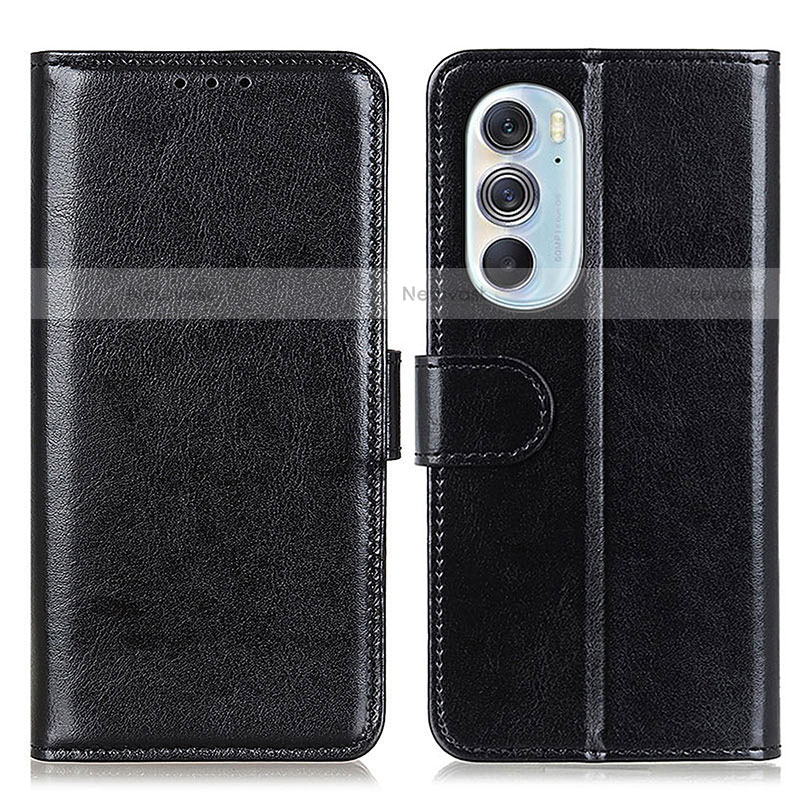 Leather Case Stands Flip Cover Holder M07L for Motorola Moto Edge 30 Pro 5G Black