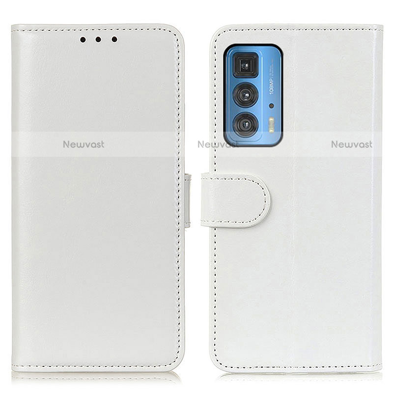 Leather Case Stands Flip Cover Holder M07L for Motorola Moto Edge S Pro 5G White