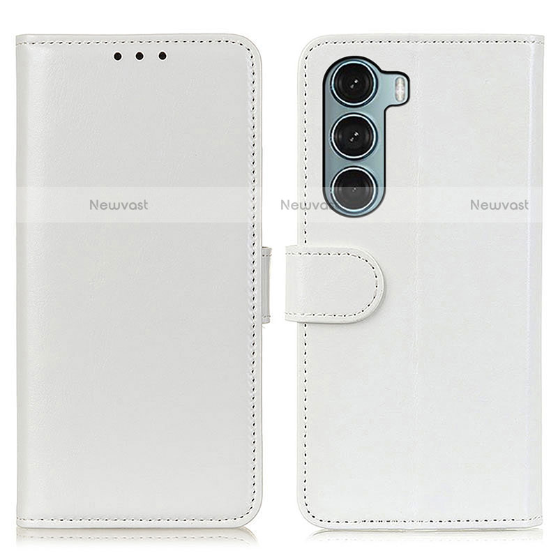 Leather Case Stands Flip Cover Holder M07L for Motorola Moto G200 5G White