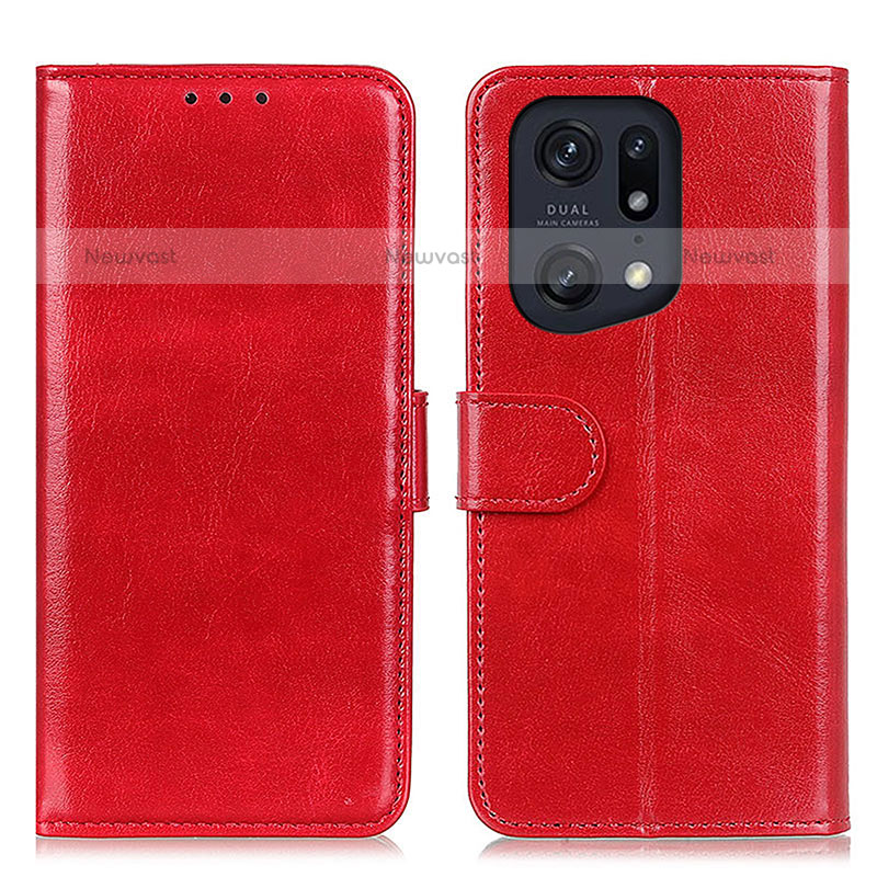 Leather Case Stands Flip Cover Holder M07L for Oppo Find X5 Pro 5G