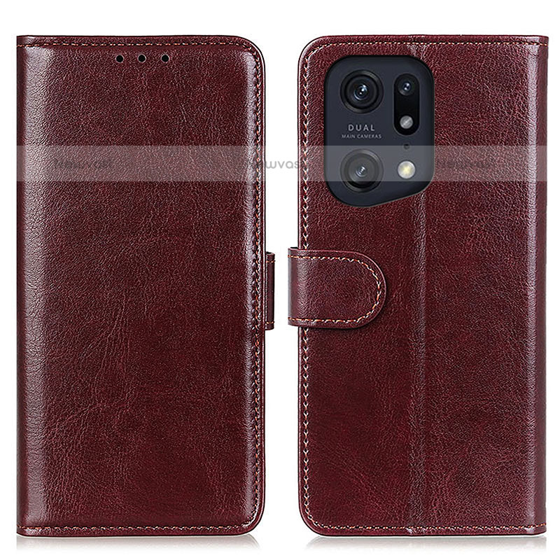 Leather Case Stands Flip Cover Holder M07L for Oppo Find X5 Pro 5G