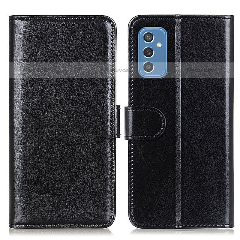 Leather Case Stands Flip Cover Holder M07L for Samsung Galaxy M52 5G Black