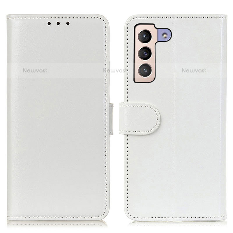 Leather Case Stands Flip Cover Holder M07L for Samsung Galaxy S21 5G White