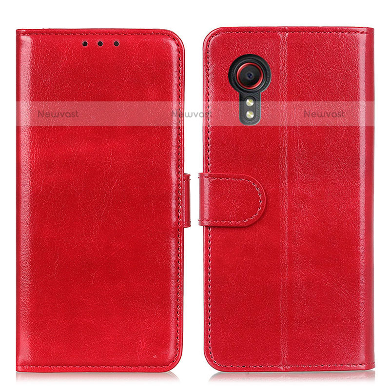 Leather Case Stands Flip Cover Holder M07L for Samsung Galaxy XCover 5 SM-G525F Red