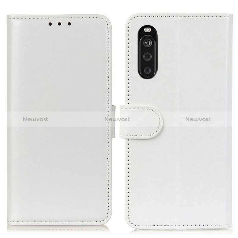 Leather Case Stands Flip Cover Holder M07L for Sony Xperia 10 III White