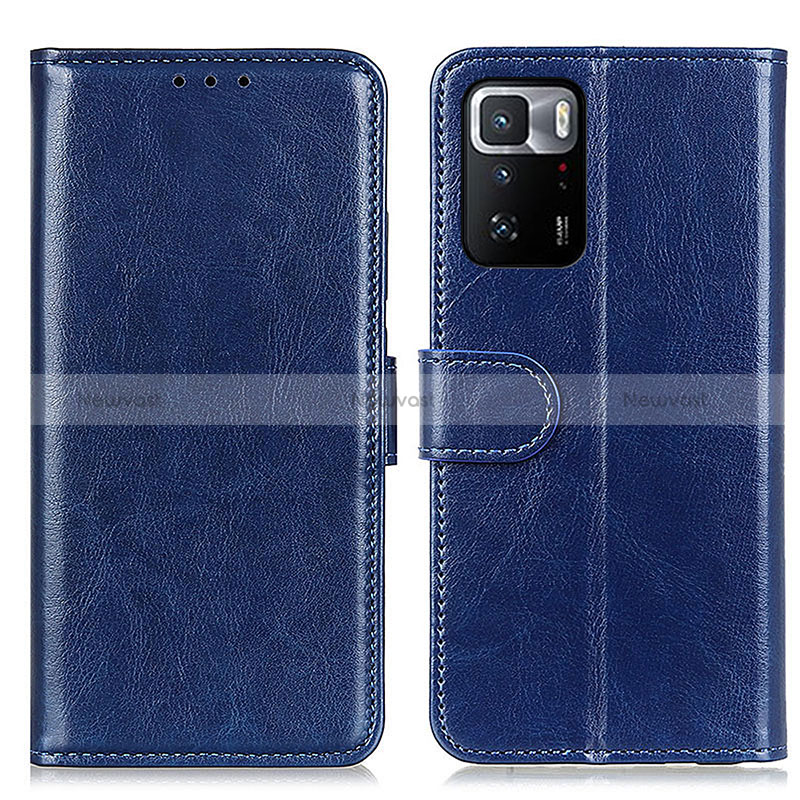Leather Case Stands Flip Cover Holder M07L for Xiaomi Poco X3 GT 5G Blue