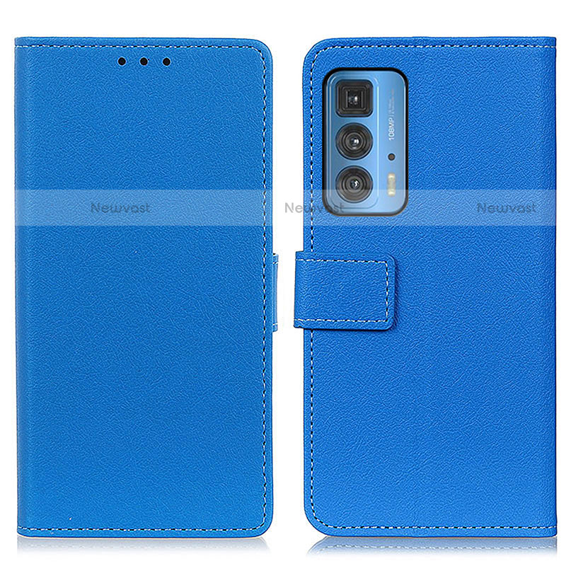 Leather Case Stands Flip Cover Holder M08L for Motorola Moto Edge S Pro 5G Blue