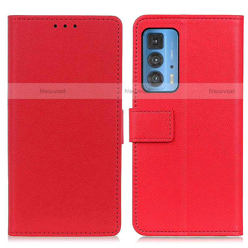 Leather Case Stands Flip Cover Holder M08L for Motorola Moto Edge S Pro 5G Red