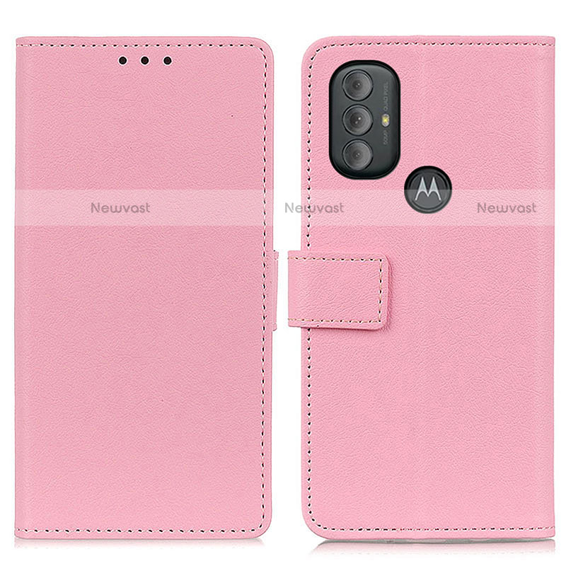 Leather Case Stands Flip Cover Holder M08L for Motorola Moto G Power (2022) Pink