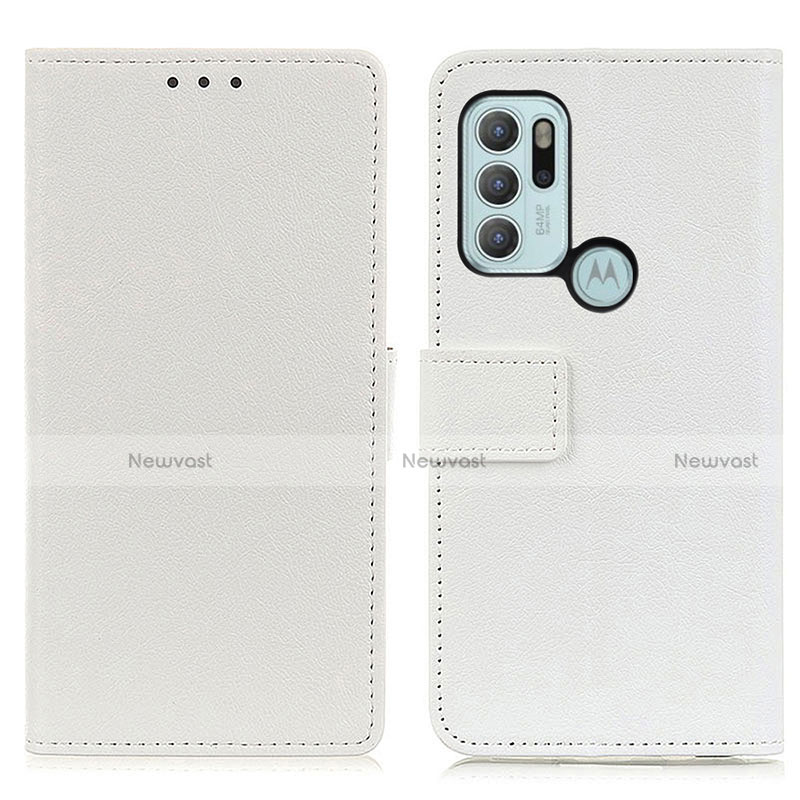 Leather Case Stands Flip Cover Holder M08L for Motorola Moto G60s