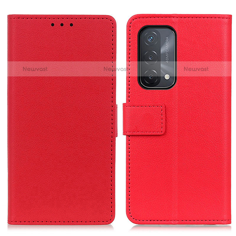 Leather Case Stands Flip Cover Holder M08L for OnePlus Nord N200 5G Red