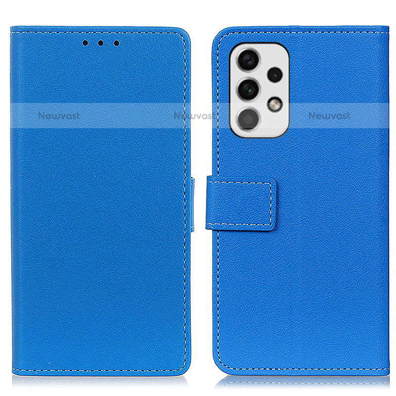 Leather Case Stands Flip Cover Holder M08L for Samsung Galaxy A23 5G Blue