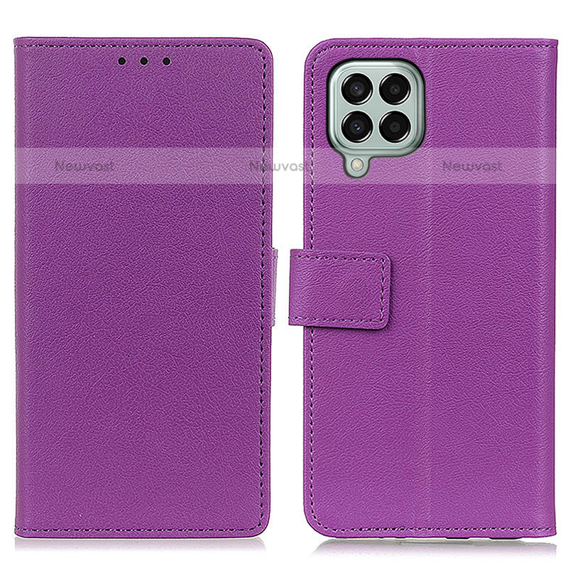 Leather Case Stands Flip Cover Holder M08L for Samsung Galaxy M33 5G Purple