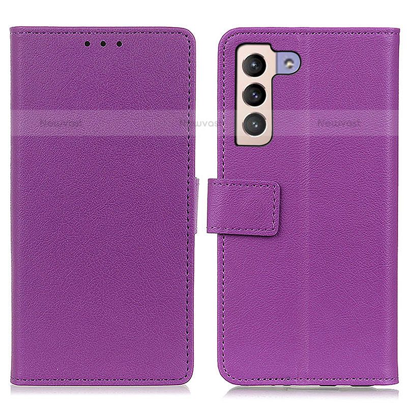 Leather Case Stands Flip Cover Holder M08L for Samsung Galaxy S21 Plus 5G Purple