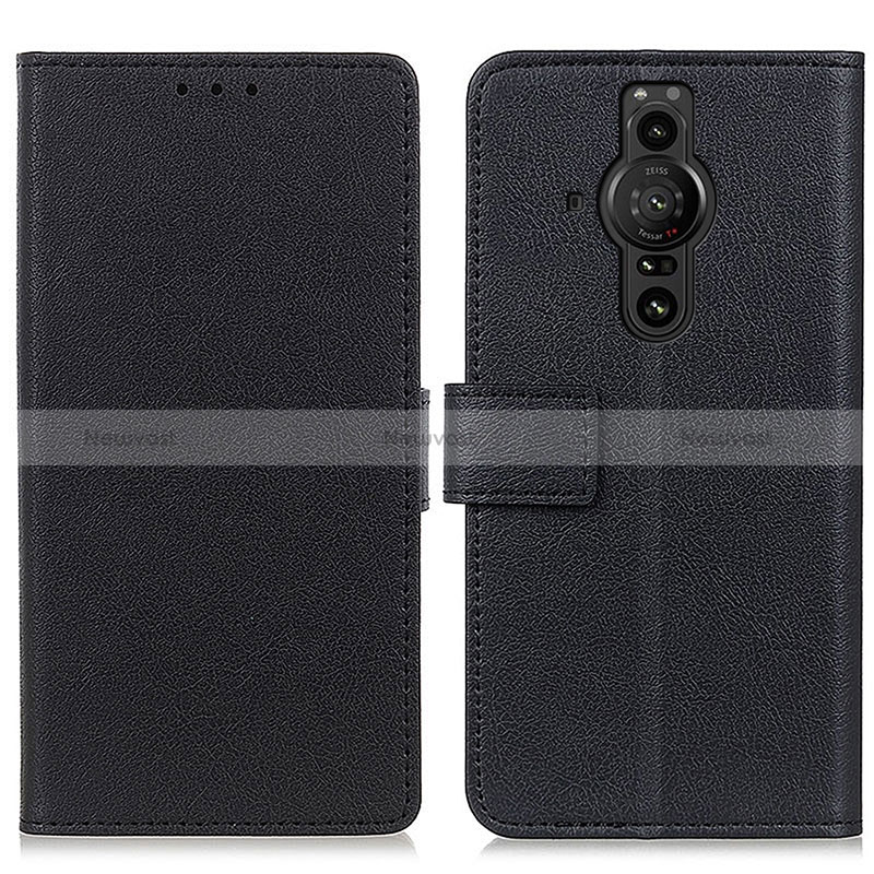 Leather Case Stands Flip Cover Holder M08L for Sony Xperia PRO-I Black