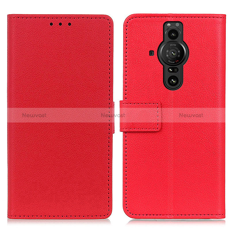 Leather Case Stands Flip Cover Holder M08L for Sony Xperia PRO-I Red