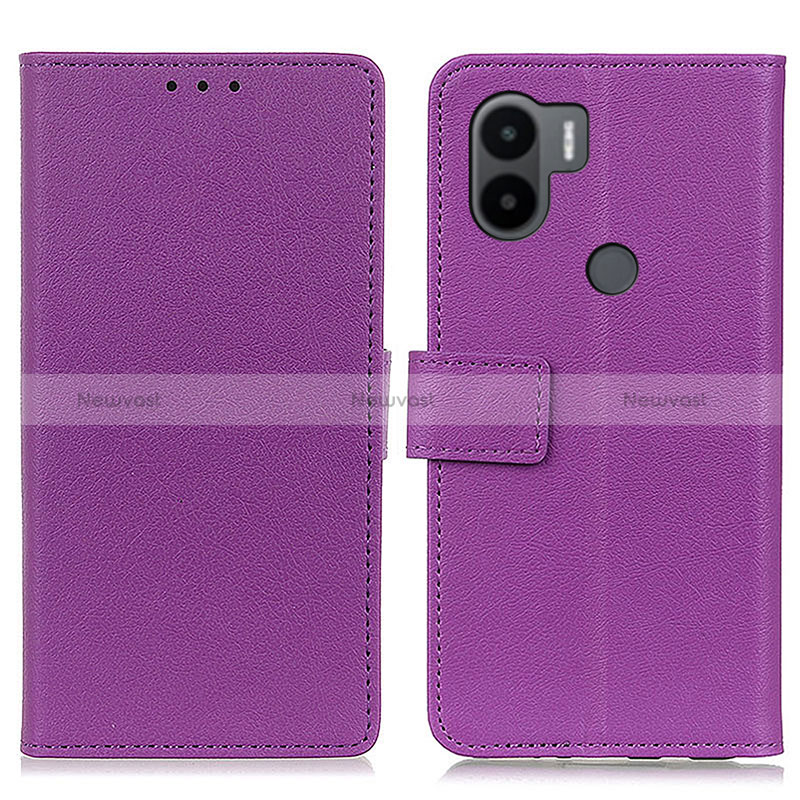 Leather Case Stands Flip Cover Holder M08L for Xiaomi Redmi A1 Plus Purple